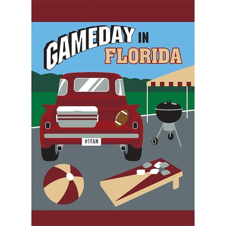 13 X 18 In Game Day In Florida Garden Flag Garnet  Gold